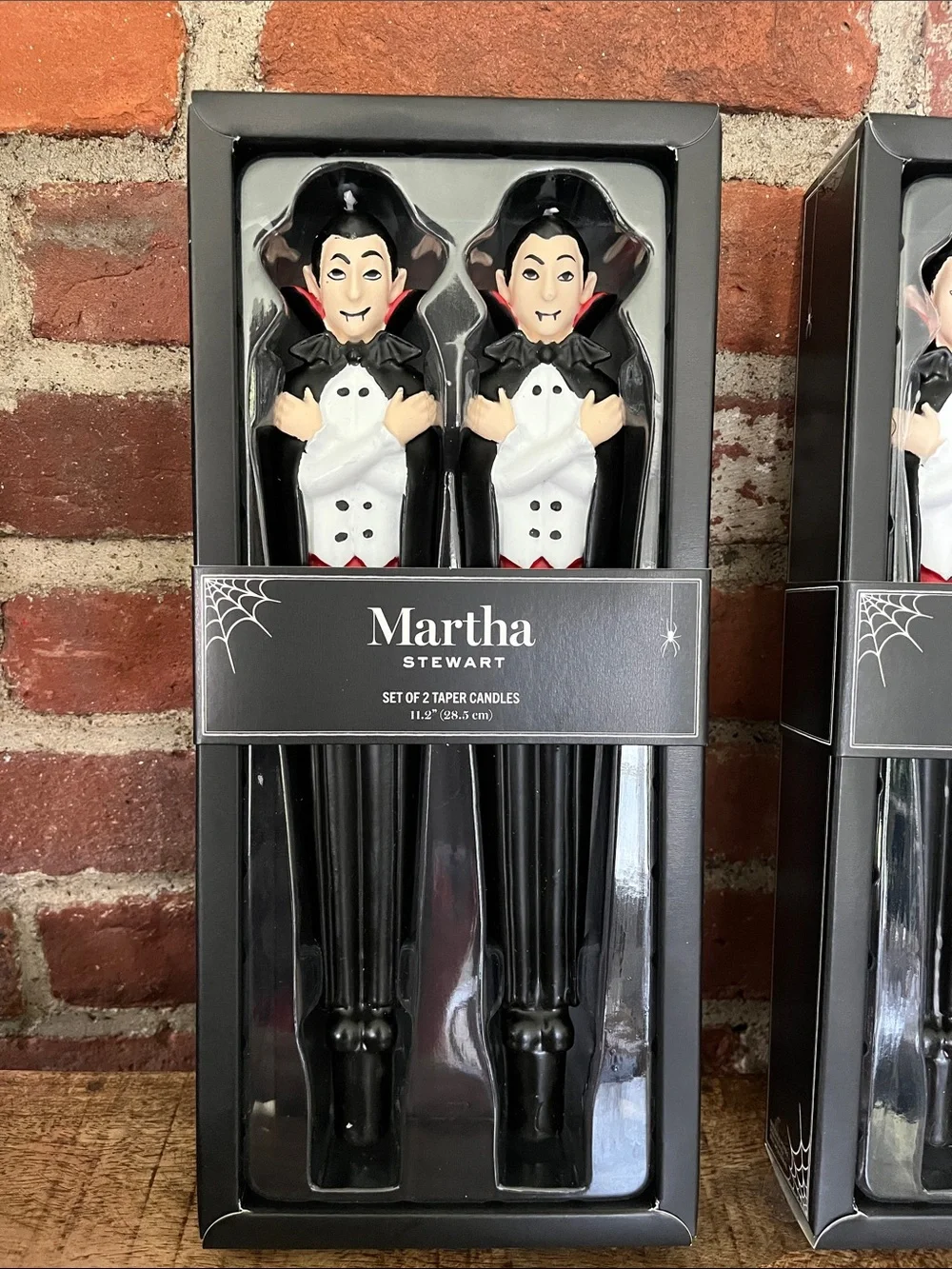 Martha Stewart Black Vampire Taper Candles with White Ghost Accents